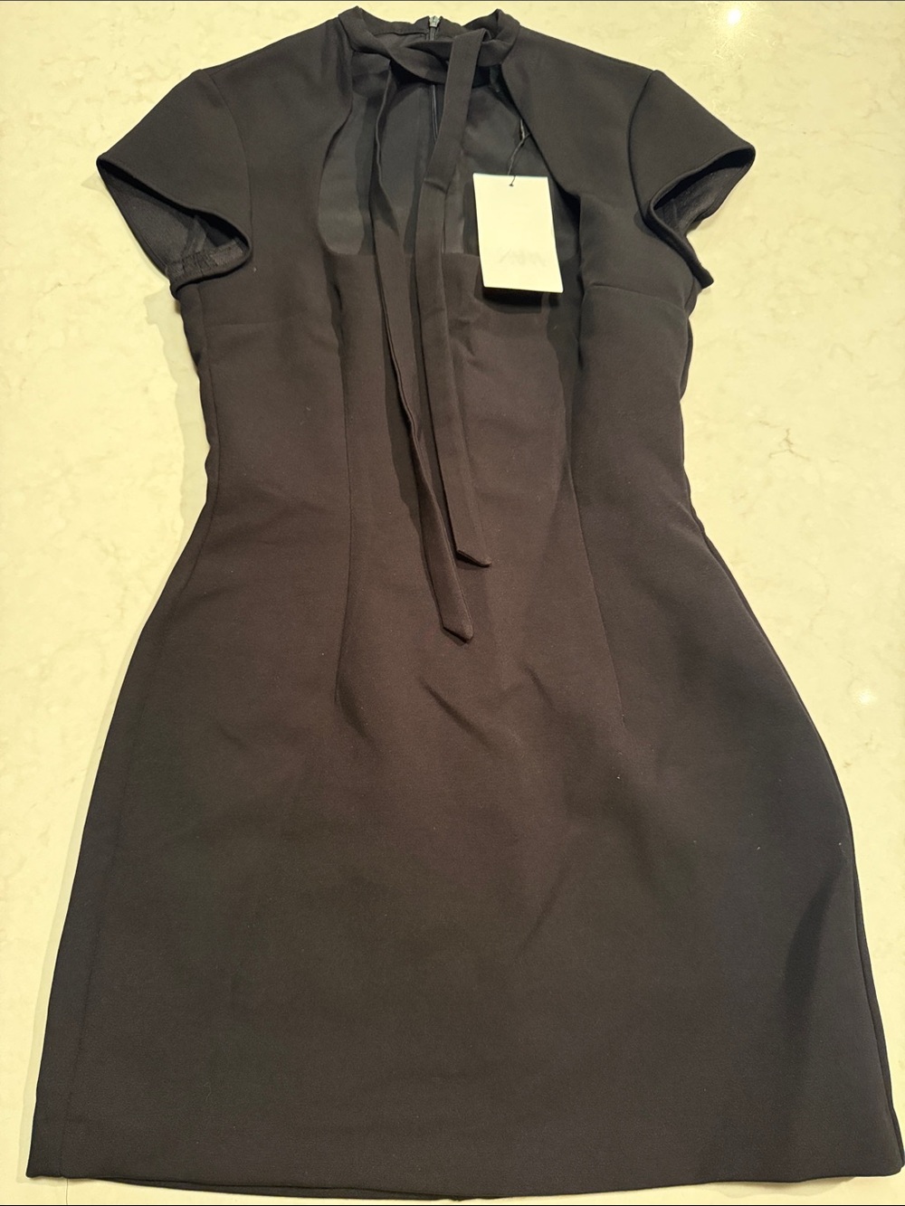 Zara Neck Black Fitted Dress - NWT - Mini Dress